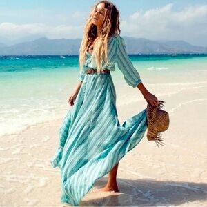 FINAL SALE!  NWOT Spell & The Gypsy Island Boho Gown in Turquoise dress Size XS